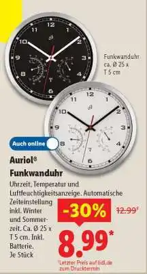 Lidl AURIOL Funkwanduhr Angebot