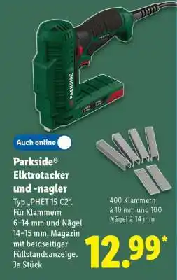 Lidl Parkside Elktrotacker und -nagler Angebot