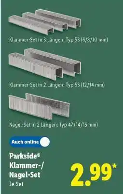 Lidl Parkside Klammer-/Nagel-Set Angebot
