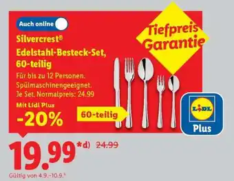 Lidl Silvercrest Edelstahl-Besteck-Set, 60-teilig Angebot