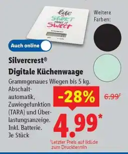 Lidl Silvercrest Digitale Küchenwaage Angebot
