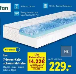 Lidl fan 7-Zonen-Kaltschaum-Matratze Angebot