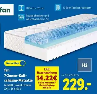 Lidl fan 7-Zonen-Kaltschaum-Matratze Angebot