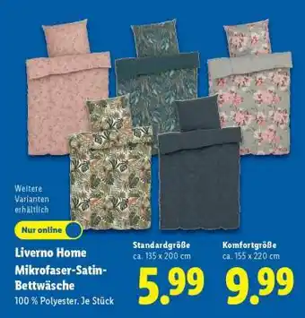 Lidl Liverno Home Mikrofaser-Satin-Bettwäsche Angebot