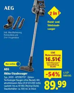 Lidl AEG Akku-Staubsauger Angebot