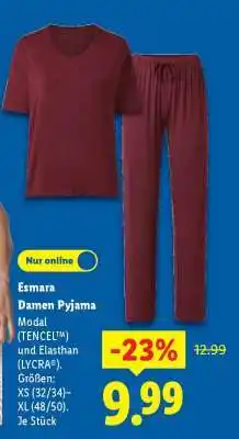 Lidl Esmara Damen Pyjama Angebot