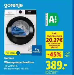 Lidl gorenje Wärmepumpentrockner Angebot