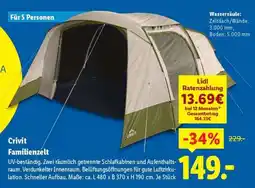 Lidl CRIVIT Familienzelt Angebot