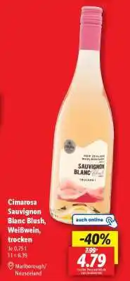 Lidl Cimarosa Sauvignon Blanc Blush, Weißwein, trocken Angebot