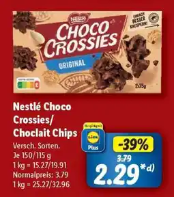 Lidl Nestlé Choco Crossies / Choclait Chips Angebot