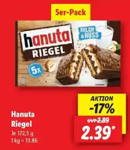 Lidl hanuta Riegel Angebot