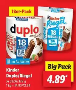 Lidl Kinder Duplo/Riegel Angebot