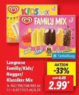 Lidl Langnese Familiy/Kids/Nogger/Klassiker Mix Angebot
