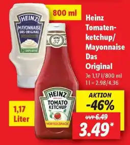 Lidl Heinz Tomatenketchup/ Mayonnaise Das Original Angebot