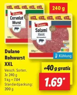Lidl Dulano Rohwurst XXL Angebot