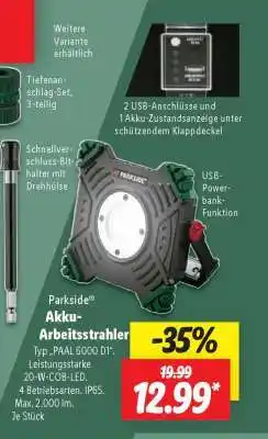 Lidl PARKSIDE Akku-Arbeitsstrahler Angebot