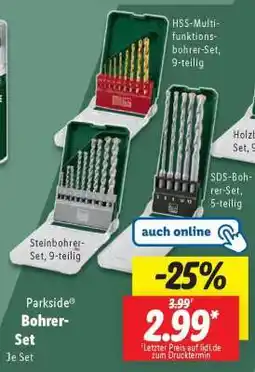 Lidl PARKSIDE Bohrer-Set Angebot