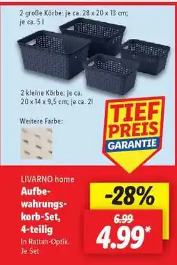 Lidl LIVARNO home Aufbewahrungskorb-Set, 4-teilig Angebot