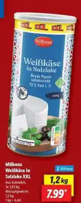Lidl Milbona Weißkäse in Salzlake XXL Angebot