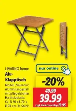 Lidl LIVARNO home Alu-Klapptisch Angebot