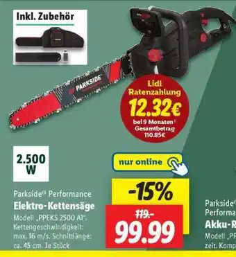 Lidl Parkside Performance Elektro-Kettensäge Angebot