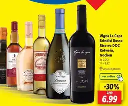 Lidl Vigna La Capa Brindisi Rosso Riserva DOC Rotwein, trocken Angebot