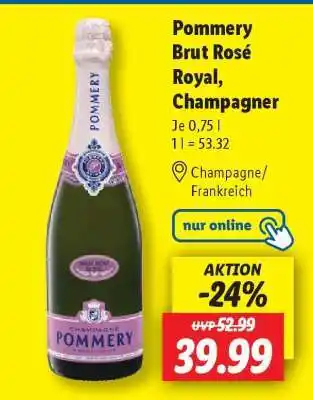 Lidl Pommery Brut Rosé Royal, Champagner Angebot