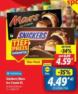 Lidl Snickers/Mars Ice Cream XL Angebot