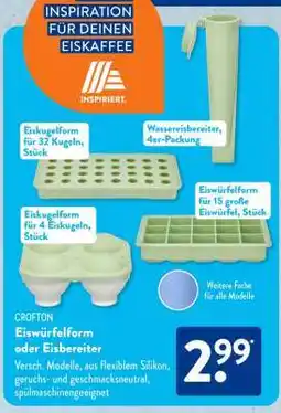 Aldi Süd Crofton Eiswürfelform oder Eisbereiter Angebot
