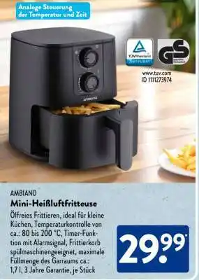 Aldi Süd AMBIAO Mini-Heißluftfritteuse Angebot