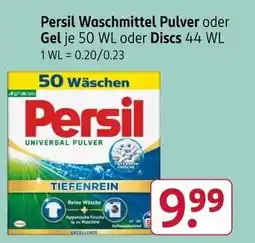 Rossmann Persil Waschmittel Pulver oder Gel je 50 WL oder Discs 44 WL Angebot