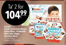 CITTI Markt Ferrero Kinder Schokolade-Riegel, Bueno Minis, Schokolade Minis eller Happy Moments Minis Angebot