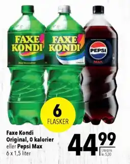 CITTI Markt Faxe Kondi Original, 0 kalorier eller Pepsi Max Angebot