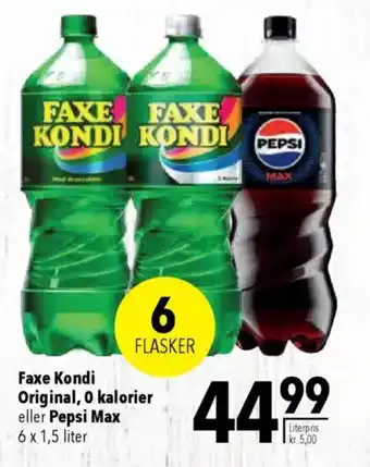 CITTI Markt Faxe Kondi Original, 0 kalorier eller Pepsi Max Angebot