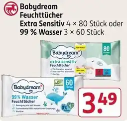 Rossmann Babydream Feuchttücher extra sensitiv oder 99% Wasser Angebot