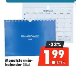 Mäc Geiz Monatsterminkalender DIN A4 Angebot