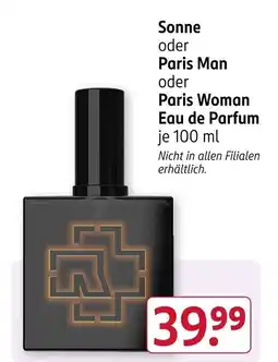 Rossmann Sonne oder Paris Man Paris Woman Eau de Parfum Angebot