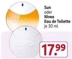 Rossmann NIVEA Sun oder Nivea oder Eau de Toilette Angebot