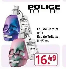 Rossmann POLICE TO BE Eau de Parfum oder Eau de Toilette Angebot