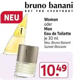 Rossmann bruno banani NOT FOR EVERYBODY Woman oder Man Eau de Toilette Angebot