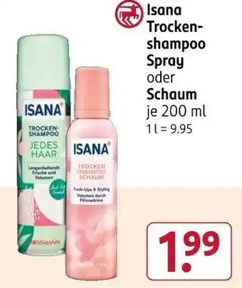 Rossmann Isana Trocken- shampoo Spray oder Schaum Angebot