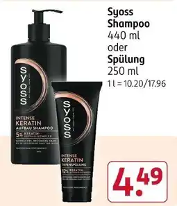 Rossmann Syoss Shampoo oder Spülung Angebot