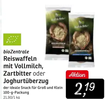 KONSUM bioZentrale Reiswaffeln mit Vollmilch, Zartbitter oder Joghurtüberzug Angebot
