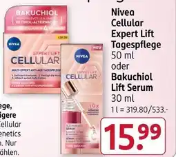 Rossmann Nivea Cellular Tagespflege oder Bakuchiol Lift Serum Angebot