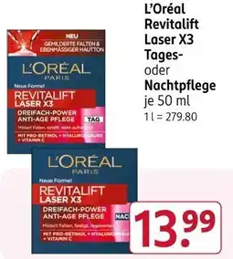 Rossmann L'Oréal Revitalift Laser X3 Tages- oder Nachtpflege Angebot