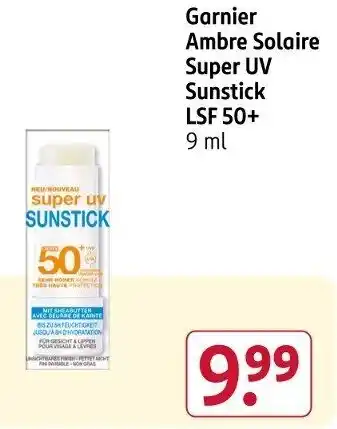 Rossmann Garnier Ambre Solaire Super UV Sunstick LSF 50+ Angebot