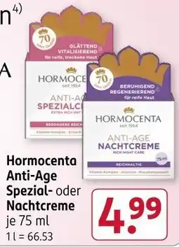 Rossmann Hormocenta Anti-Age Spezial- oder Nachtcreme Angebot
