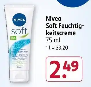 Rossmann Nivea Soft Feuchtig- keitscreme Angebot
