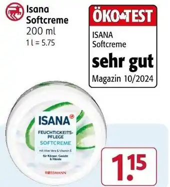 Rossmann Isana Softcreme Angebot