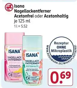 Rossmann Isana Nagellackentferner Acetonfrei oder Acetonhaltig Angebot